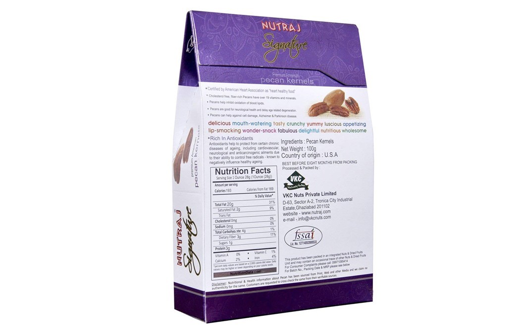 Nutraj Signature Premium American Pecan Kernels   Box  100 grams